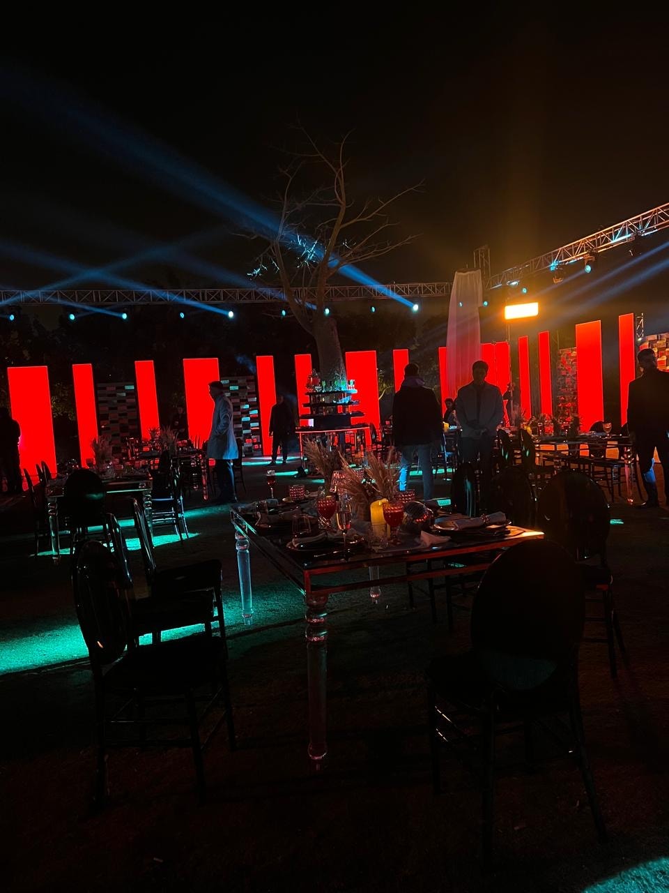 Ballroom with dramatic event lighting